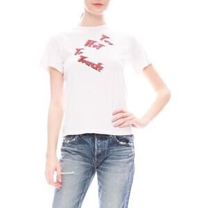 RE/DONE Classic Short Sleeves Tee 'Too Hot To Touch' - S White